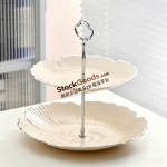 2‑Tier Petal‑Shaped Snack Stand, 3 Colors Available